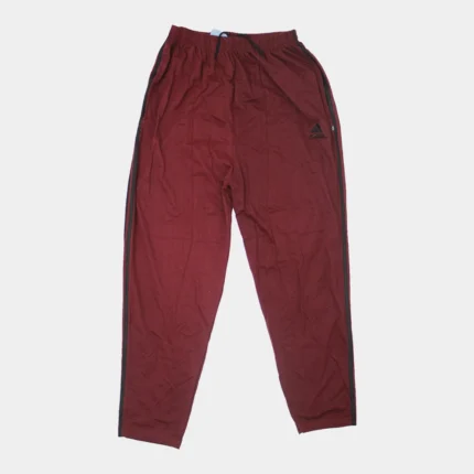 Knitted Stripe Straight Trouser - Maroon