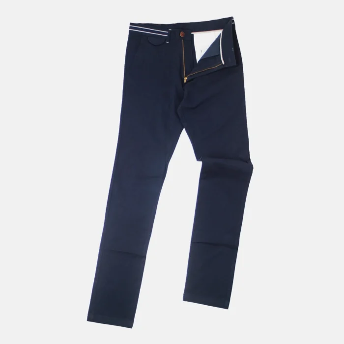 Men Chino - Self Texture - Blue - Image 1