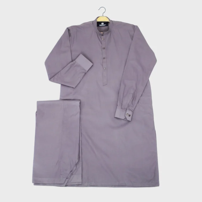 Shalwar Kameez-Dark Levender Grey - Image 1
