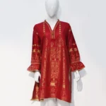 Jacquard Kurti - Red