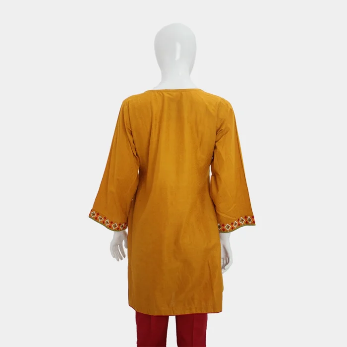 Embroidered Pearl Kurti - Amber - Image 2