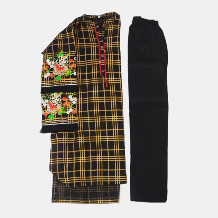 Cotton 2pc Block print - Black - Image 2